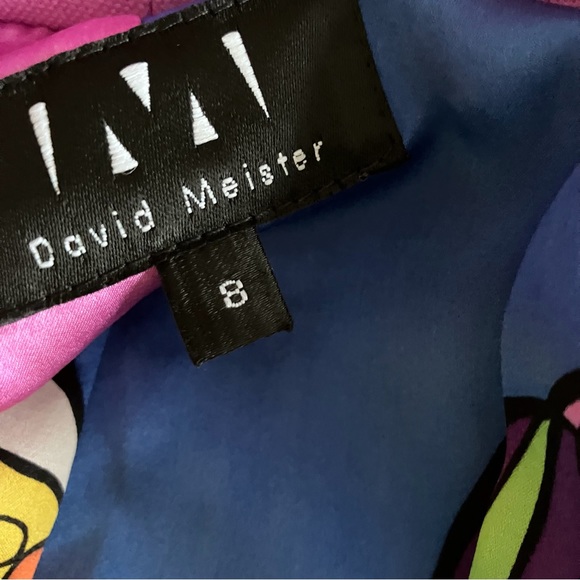 EUC David Meister lavender cotton blazer w/colorful Silk lining & snap closure - Picture 8 of 12